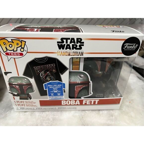 Funko Pop! Tee Star Wars Metallic Boba Fett Mandalorian XL NNNN - Picture 1 of 5